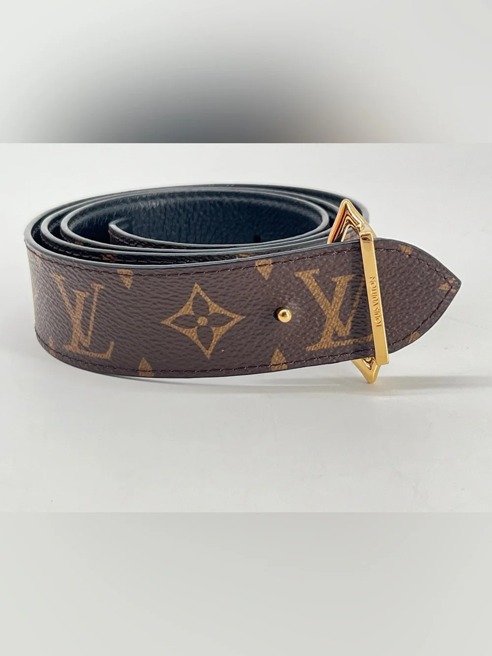 Louis Vuitton Flowergram Reversible Belt in Brown Canvas and Leather